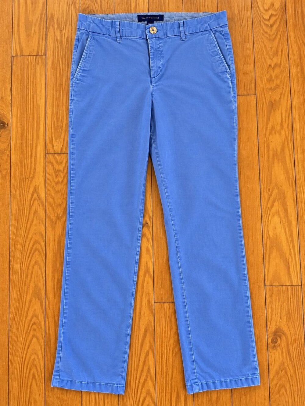 Tommy Hilfiger Chino Straight-Leg Stretch Cotton Pants in Cornflower Blue - 10